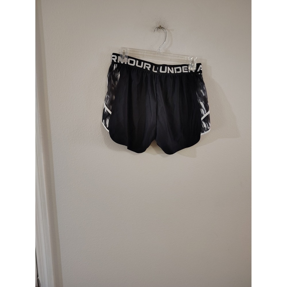 Under Armour Womens Play Up Shorts Black Printed Athletic Running Gym Medium